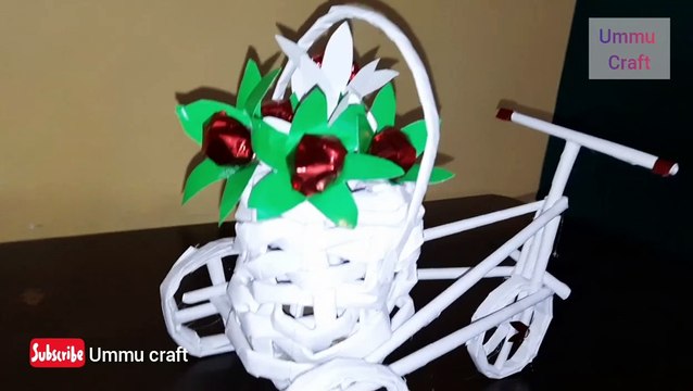 Cara membuat kreatifitas vas bunga sepeda dari kertas bekas