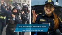 “No hubo nada montado” y “nadie me pagó”: Jefa Andrómeda tras sumarse a las consignas en marcha del
