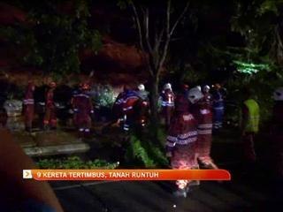 9 kereta tertimbus akibat tanah runtuh