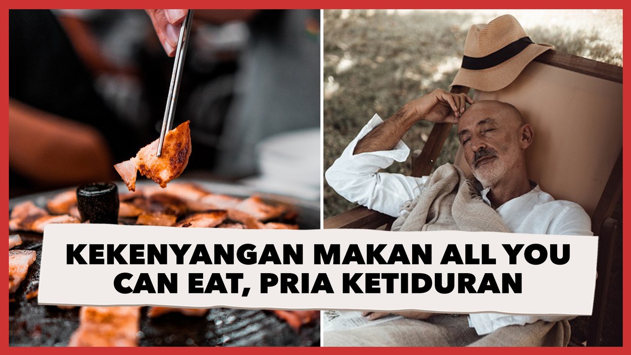 Viral Video Kekenyangan Usai Makan All You Can Eat, Pria Ini Sampai Ketiduran di Restoran, Duh!