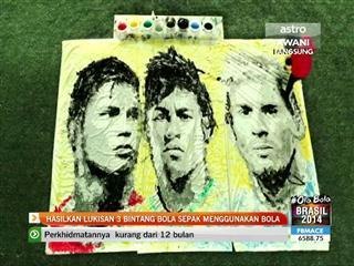 Lukisan 3 bintang bola sepak guna bola