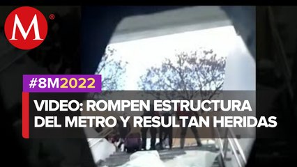 Personas encapuchadas rompen estructura de vidrio del Metro; hay heridos