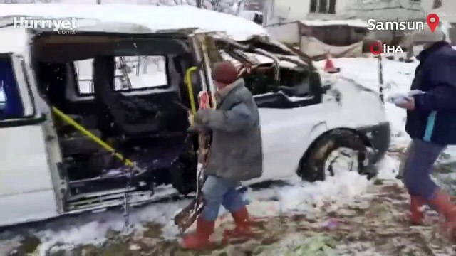 Samsun'da öğrenci servisi kaza yaptı