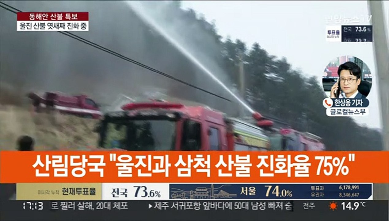 울진 산불 엿새째 진화 중…오늘 안 주불 잡기 총력