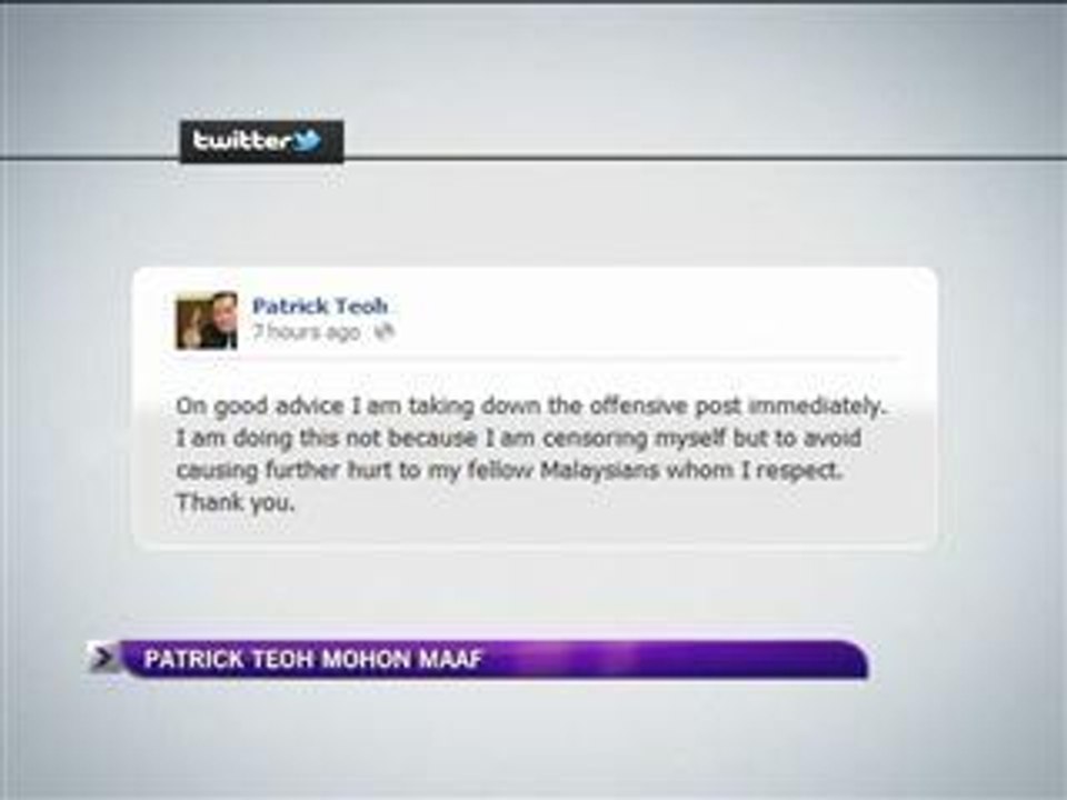 Patrick Teoh mohon maaf