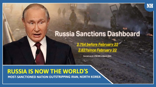 Russia is now the world’s most-sanctioned nation outstripping Iran, North Korea