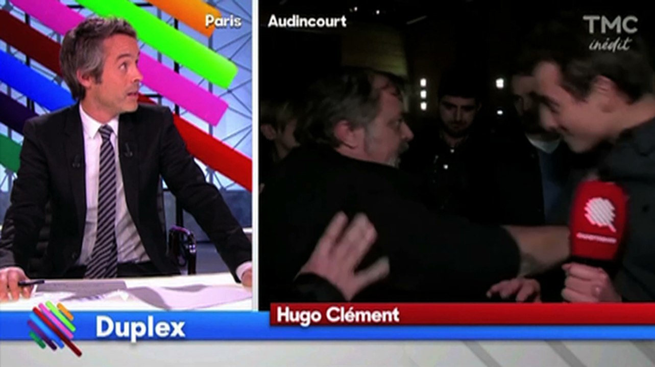 Zapping du 08/12/2016 : Un militant pousse violemment un journaliste en direct