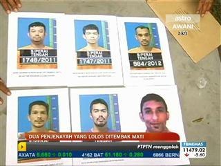 2 penjenayah yang lolos ditembak mati