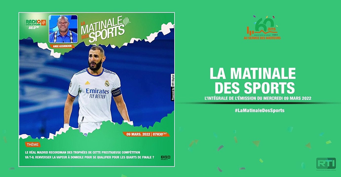 Matinale Des Sports du 09 mars par Ange Assoukrou [ Radio Côte d'Ivoire ]