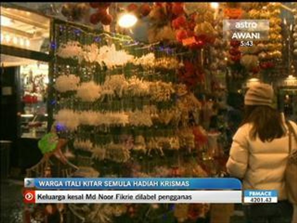 Hadiah krismas kitar semula di Itali