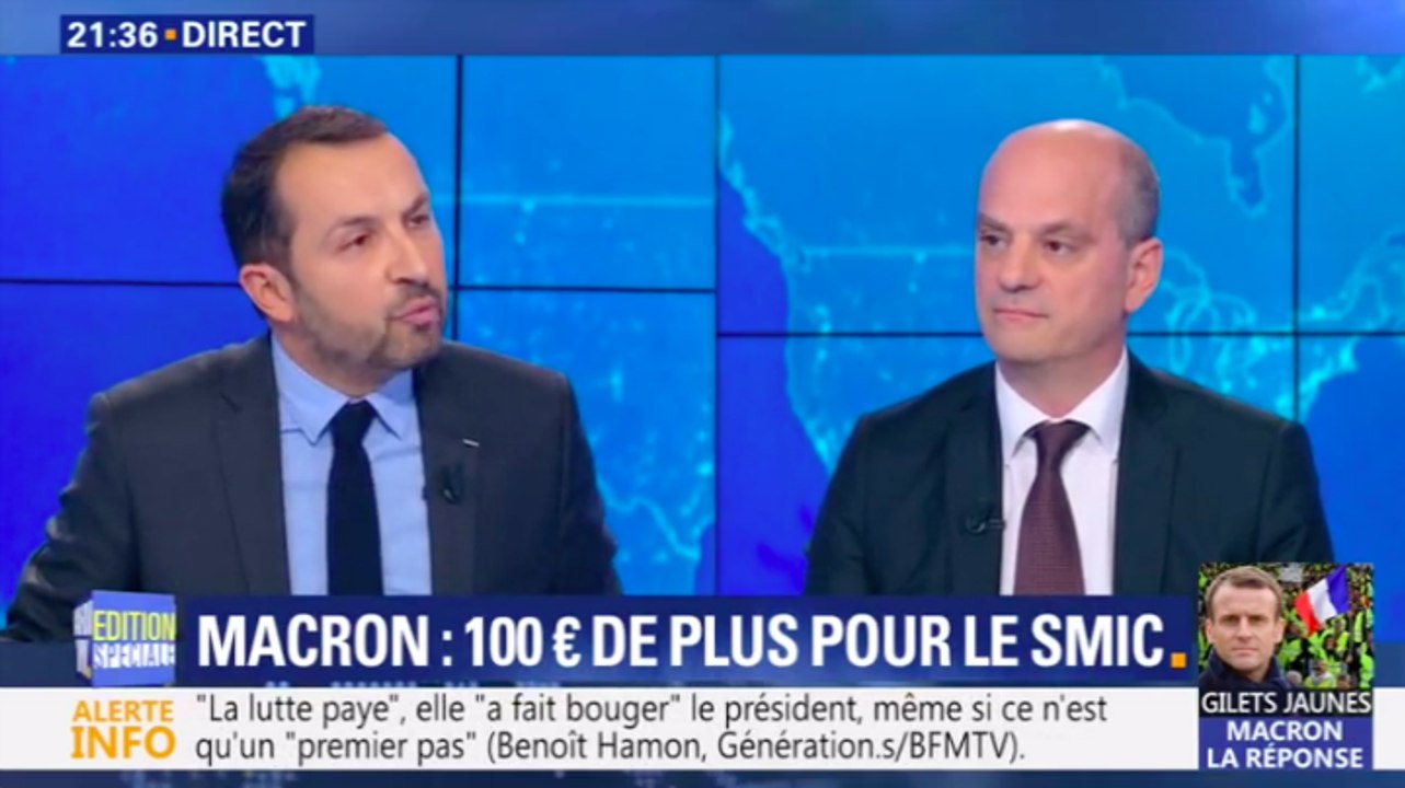 BFMTV - Sébastien Chenu et Jean-Michel Blanquer s'écharpent