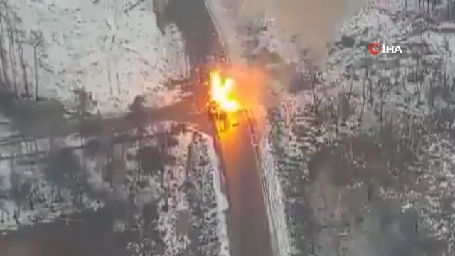 Ukrayna ordusu Rus tankını böyle imha etti