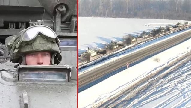 65 km'lik Rus konvoyunu bekleyen tehlike! Askerler eksi 20 derecede ölüm kalım savaşı veriyor