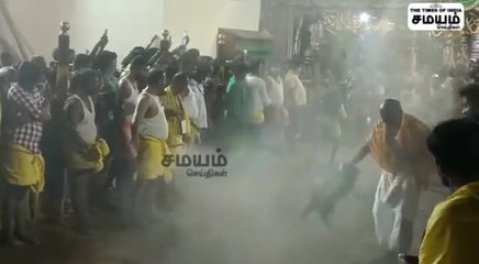 ஓங்காளியம்மன் கோவில் திருவிழா; குண்டத்தில் விழுந்த பக்தர்!