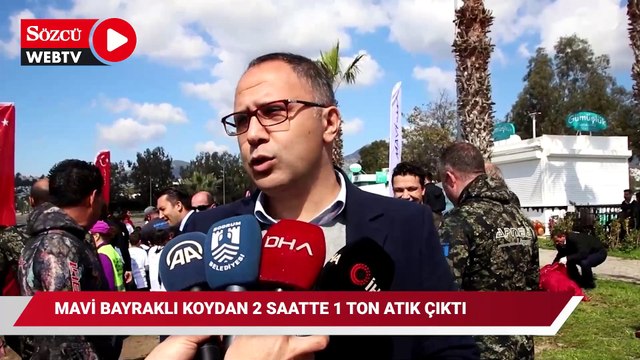 Mavi Bayraklı koydan 2 saatte 1 ton atık çıktı