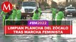 Retiran vallas metálicas tras marcha de colectivos feministas en la CdMx