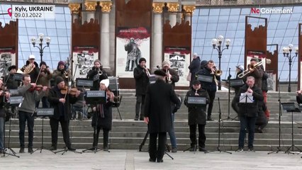 Kyiv Classic Orchestra perform a concert on Maidan square