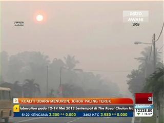 Kualiti udara menurun, Johor paling teruk