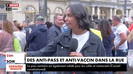 CNEWS : un manifestant anti-pass sanitaire recadré par une reporter