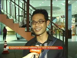 Pengguna tidak setuju jika harga tiket bas naik