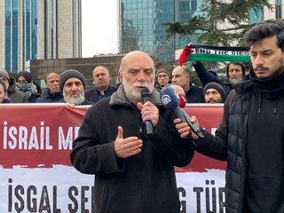 İSRAİL BAŞKONSOLOSLUĞU ÖNÜNDE HERZOOG ZİYARETİ PROTESTOSU