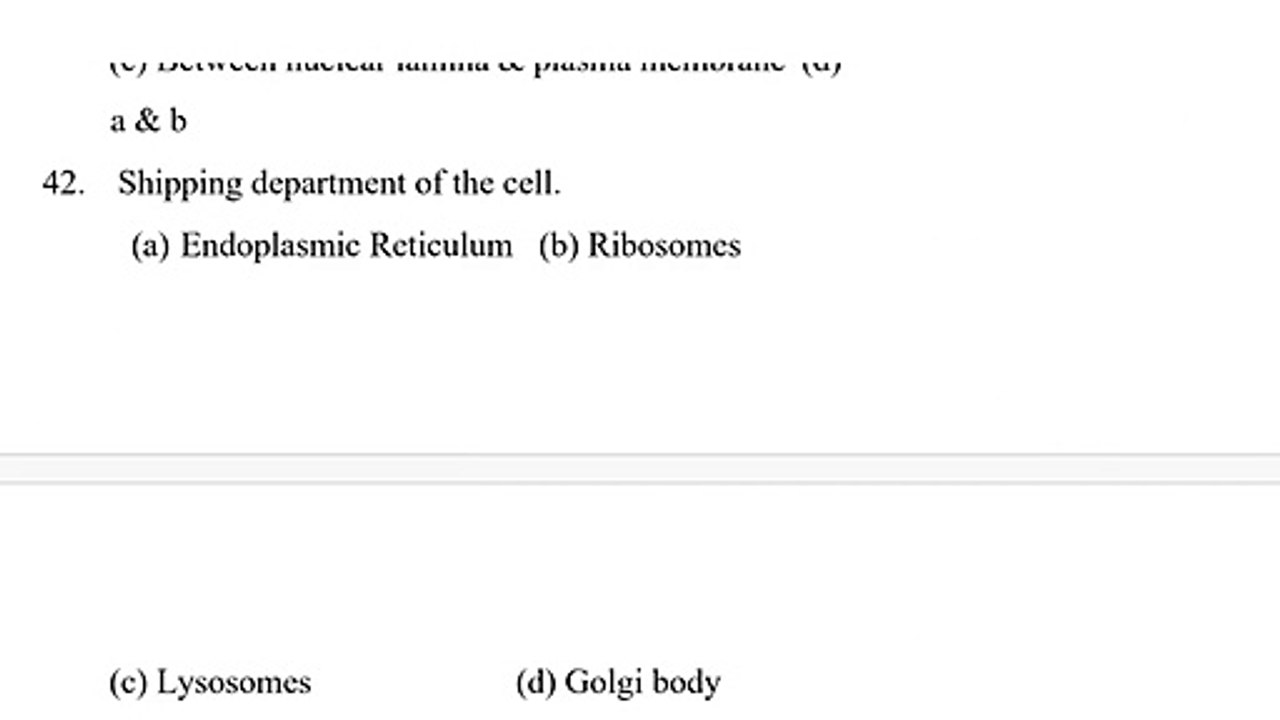 Cell biology MCQ 4