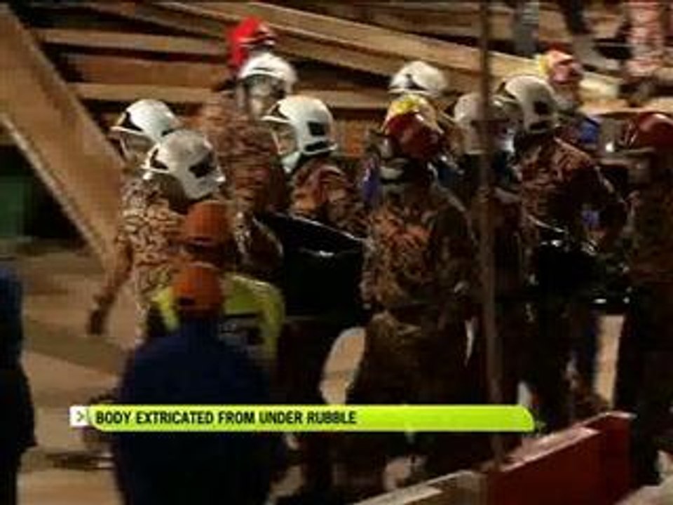 Body extricated from under rubble