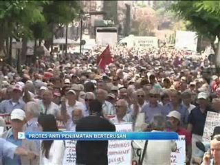 Eropah: protes anti penjimatan berterusan