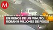 Asaltan camioneta de valores, roban 9 millones de pesos
