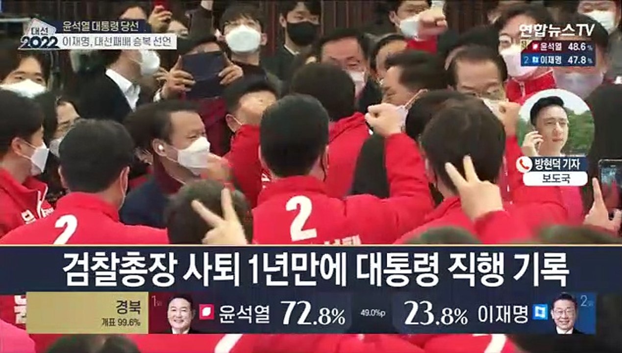 윤석열 48.6%로 제20대 대통령 당선…역대 최소차