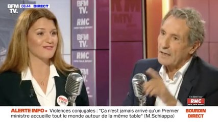 Marlène Schiappa et Jena-Jacques Bourdin tendus