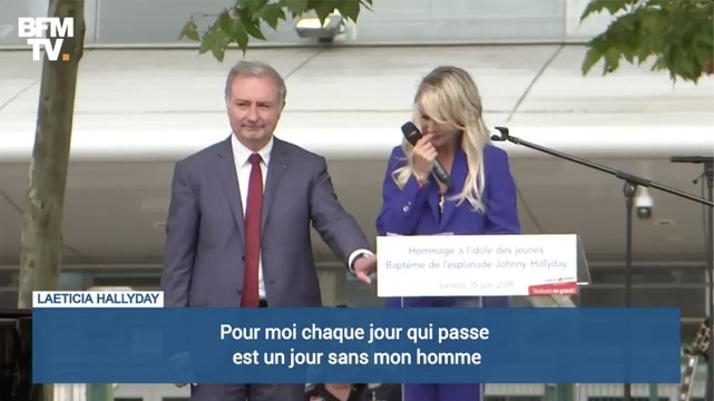 Les larmes de Laeticia Hallyday à l'inauguration de L'Esplanade Johnny Hallyday