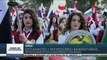 Estudiantes y profesores universitarios sirios inician acto en solidaridad con Rusia
