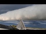 Long Tubular Cloud Rolls Over Work Site