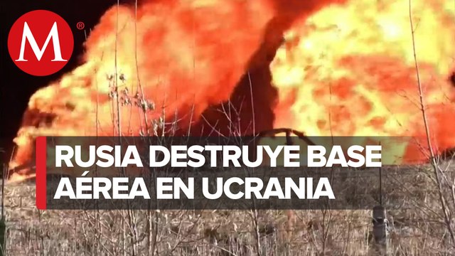 Cohetes rusos destruyen base militar afuera de Leópolis en Ucrania