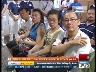 RM16.8 juta tuntutan insurans hayat dibayar kepada waris