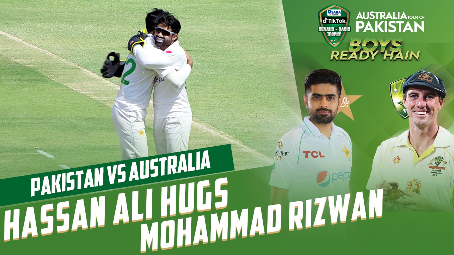 Hassan Ali Hugs Mohammad Rizwan Pakistan vs Australia 2nd Test Day 2 PCB MM2T