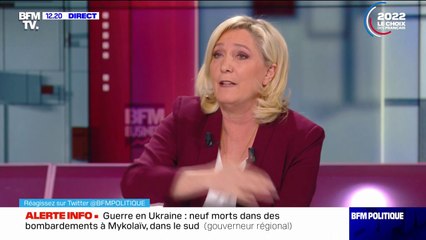 Marine Le Pen sur l'accueil d'Ukrainiens en France: "Les vrais réfugiés sont victimes du laxisme des dernières années"