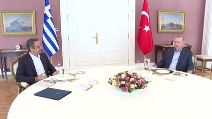 Cumhurbaşkanı Erdoğan, Yunanistan Başbakanı Miçotakis'i kabul etti