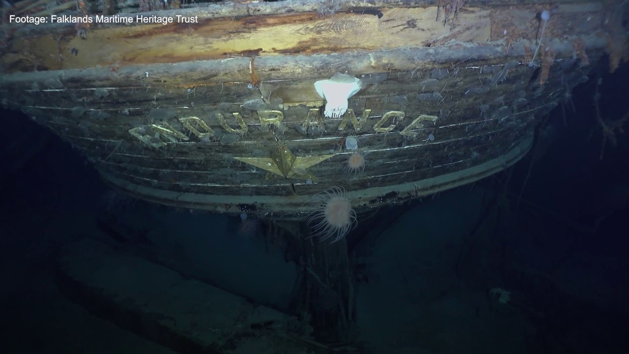  The image shows the remains of Sir Ernest Shackleton's ship, Endurance, which was found at the bottom of the Weddell Sea in 2022.