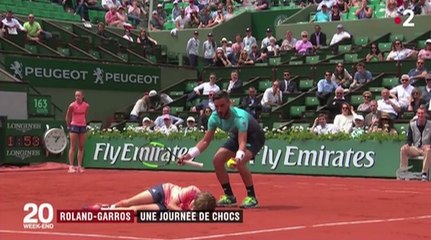 Zapping du 04/06 : Roland Garros : Un tennisman met KO un ramasseur de balle