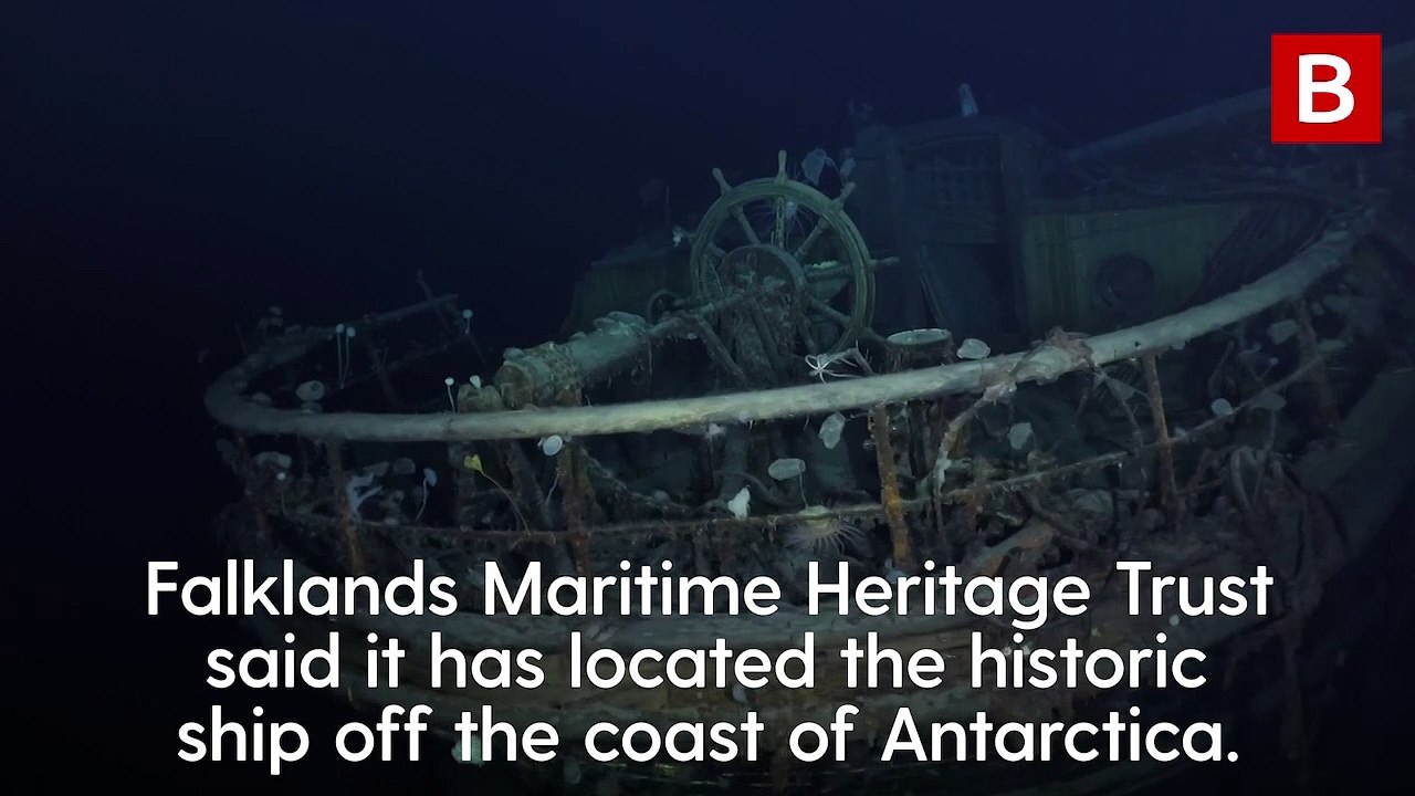 Footage of Ernest Shackleton's Endurance shipwreck as 100 year old ship