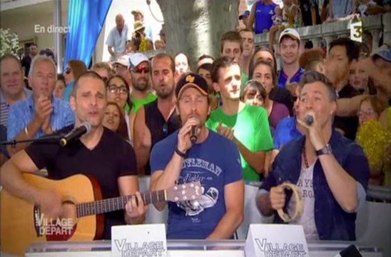 Allan Theo, Franck des 2Be3 et Chris des G-Squad dans Village départ