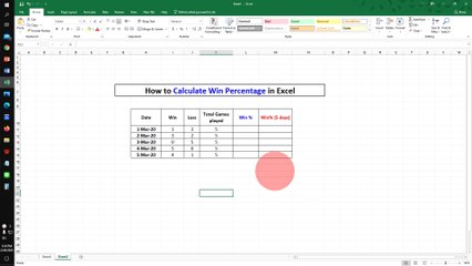 How to Calculate Win Percentage in Excel