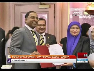 Perak cipta sejarah, dua pegawai daerah wanita