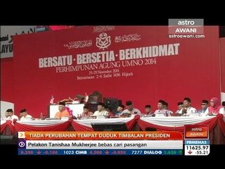 Tiada perubahan tempat duduk Timbalan Presiden