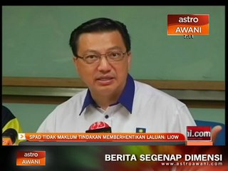 SPAD tidak maklum tindakan memberhentikan laluan bas Rapid KL- Liow