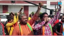 #AssemblyElections: BJP workers gather at party’s Lucknow office for celebrations