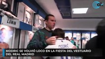 Modric se volvió loco en la fiesta del vestuario del Real Madrid