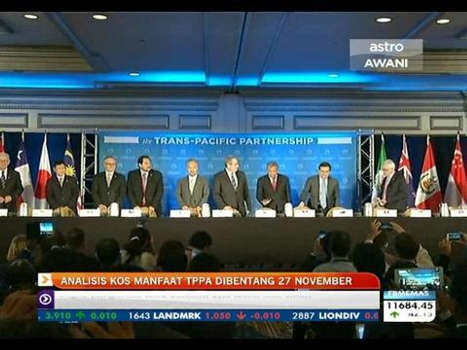 Analisis kos manfaat TPPA akan dibentang 27 November